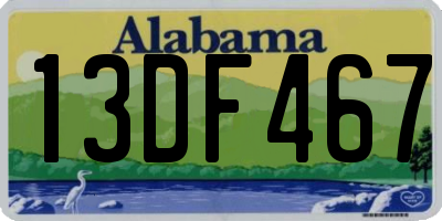 AL license plate 13DF467
