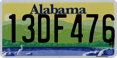 AL license plate 13DF476