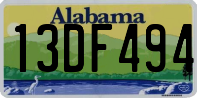 AL license plate 13DF494