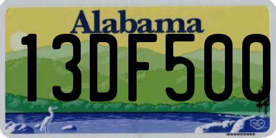 AL license plate 13DF500