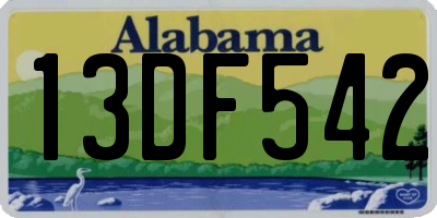 AL license plate 13DF542