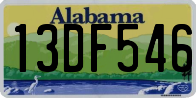 AL license plate 13DF546