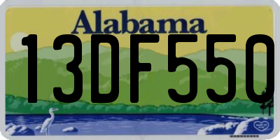 AL license plate 13DF550