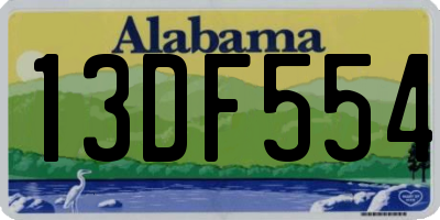 AL license plate 13DF554