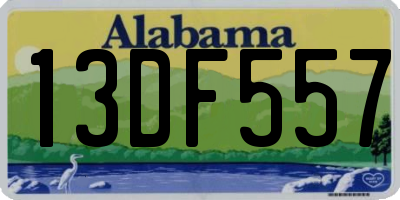 AL license plate 13DF557