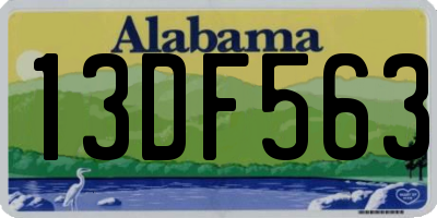 AL license plate 13DF563