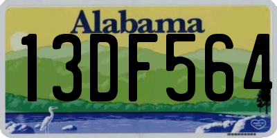 AL license plate 13DF564