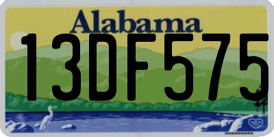 AL license plate 13DF575