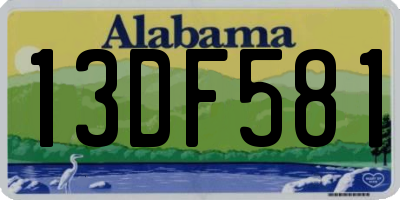 AL license plate 13DF581