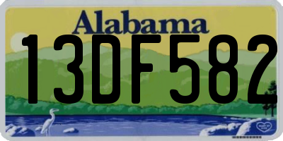 AL license plate 13DF582