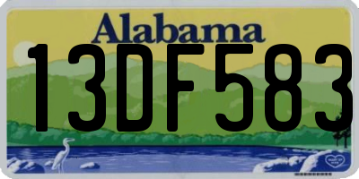 AL license plate 13DF583