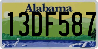 AL license plate 13DF587