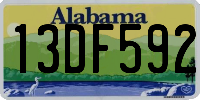 AL license plate 13DF592