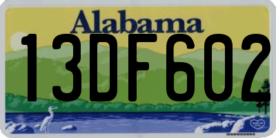 AL license plate 13DF602