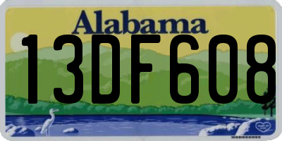 AL license plate 13DF608