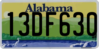 AL license plate 13DF630