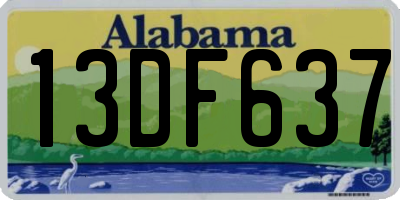 AL license plate 13DF637