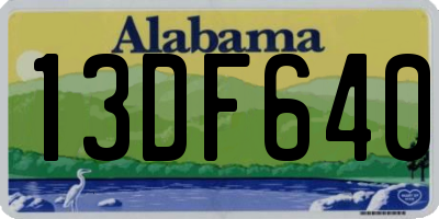 AL license plate 13DF640