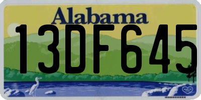 AL license plate 13DF645