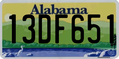 AL license plate 13DF651