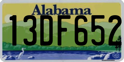 AL license plate 13DF652
