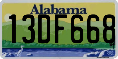 AL license plate 13DF668