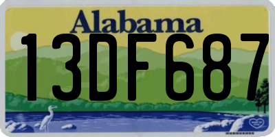AL license plate 13DF687
