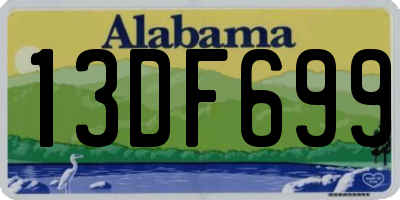 AL license plate 13DF699