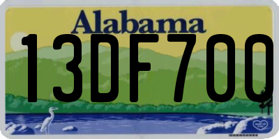 AL license plate 13DF700