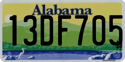 AL license plate 13DF705