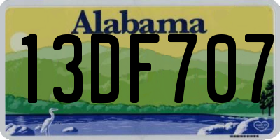 AL license plate 13DF707