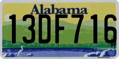 AL license plate 13DF716