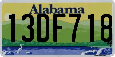 AL license plate 13DF718
