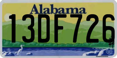 AL license plate 13DF726