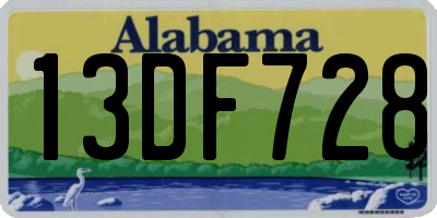 AL license plate 13DF728