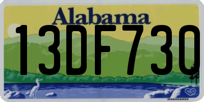 AL license plate 13DF730
