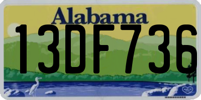 AL license plate 13DF736