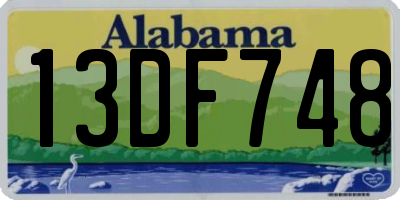 AL license plate 13DF748