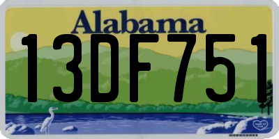 AL license plate 13DF751