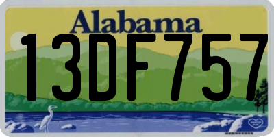 AL license plate 13DF757