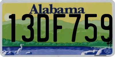 AL license plate 13DF759