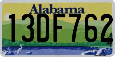 AL license plate 13DF762