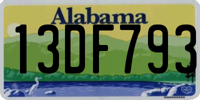 AL license plate 13DF793