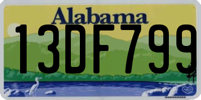 AL license plate 13DF799
