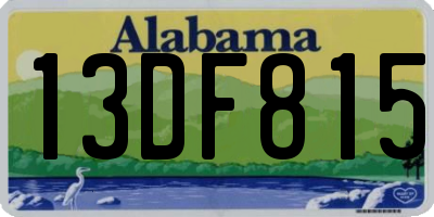 AL license plate 13DF815