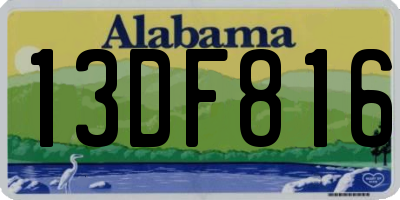 AL license plate 13DF816