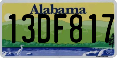 AL license plate 13DF817