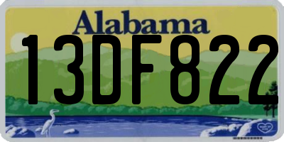 AL license plate 13DF822