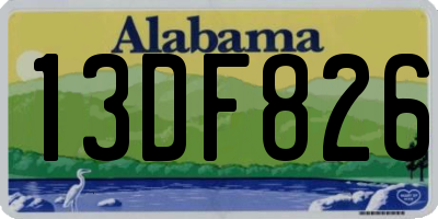 AL license plate 13DF826