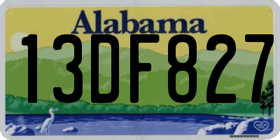 AL license plate 13DF827